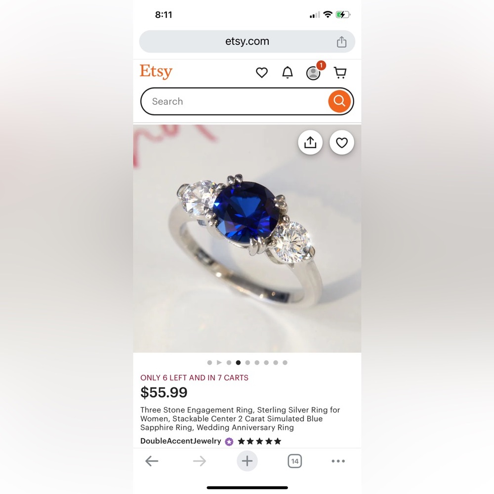 Three Stone Sapphire Ring